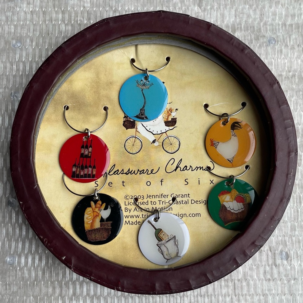 VTG Jennifer Garant Tri Coastal Design Art In Motion Glassware Charm Set 2003